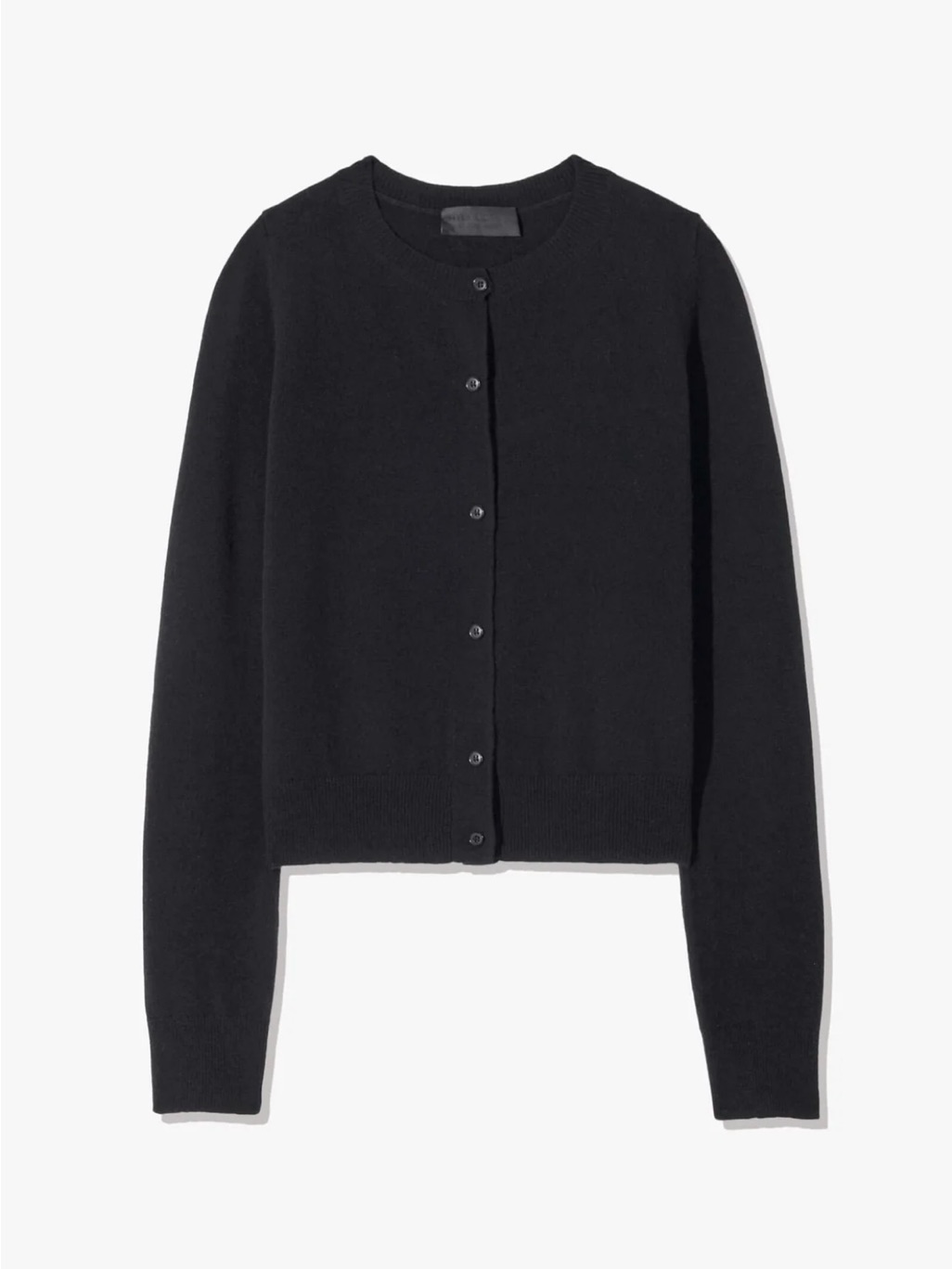 Nili Lotan Black Button-Front Crewneck Cardigan